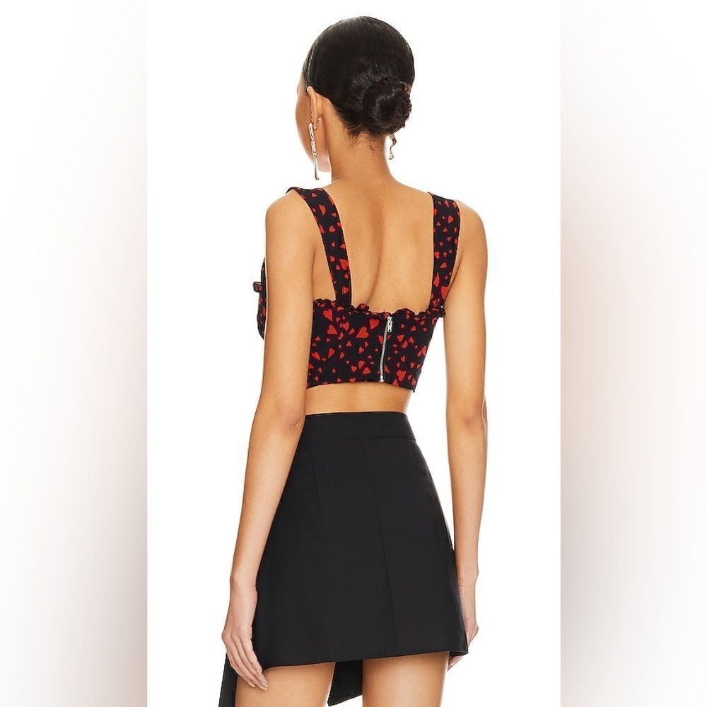 NWT Lovers and Friends Stacy Hearts Black Red Tank Top Size S - Picture 4 of 11